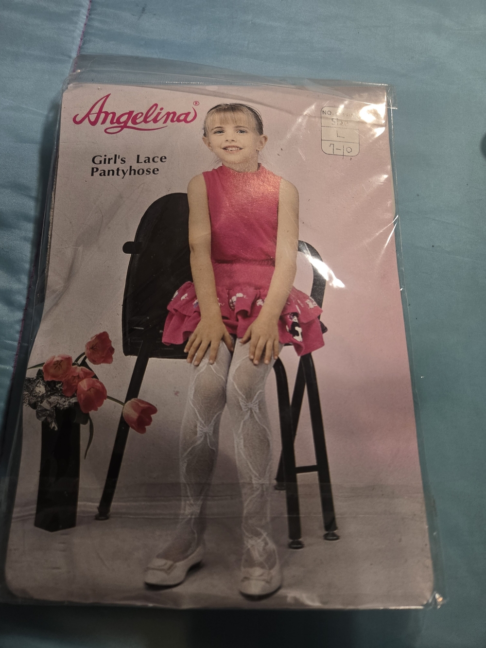 Angelina Girls' Lace Pantyhose - White Lace